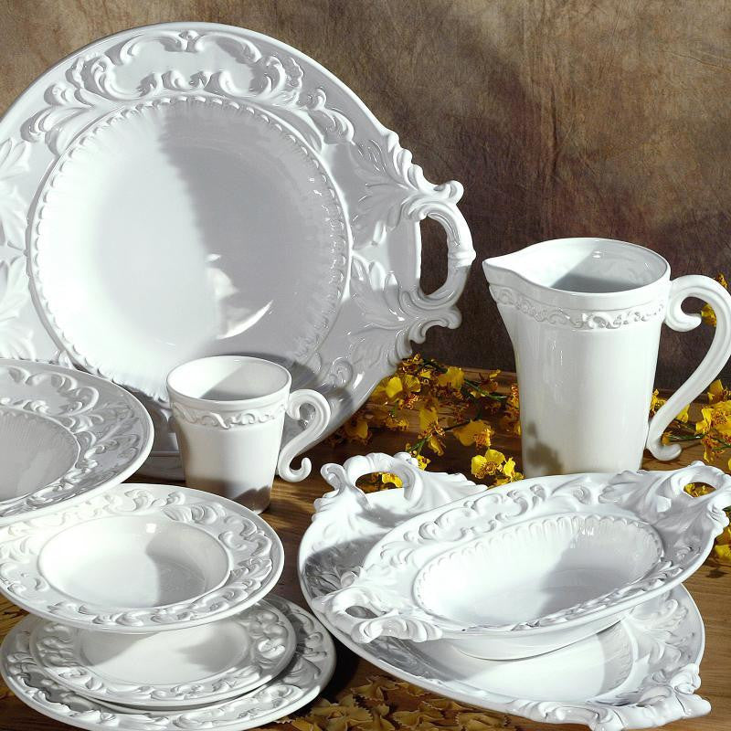 Baroque White Footed Bowl - RSVP Style Baroque White Footed Bowl - RSVP Style