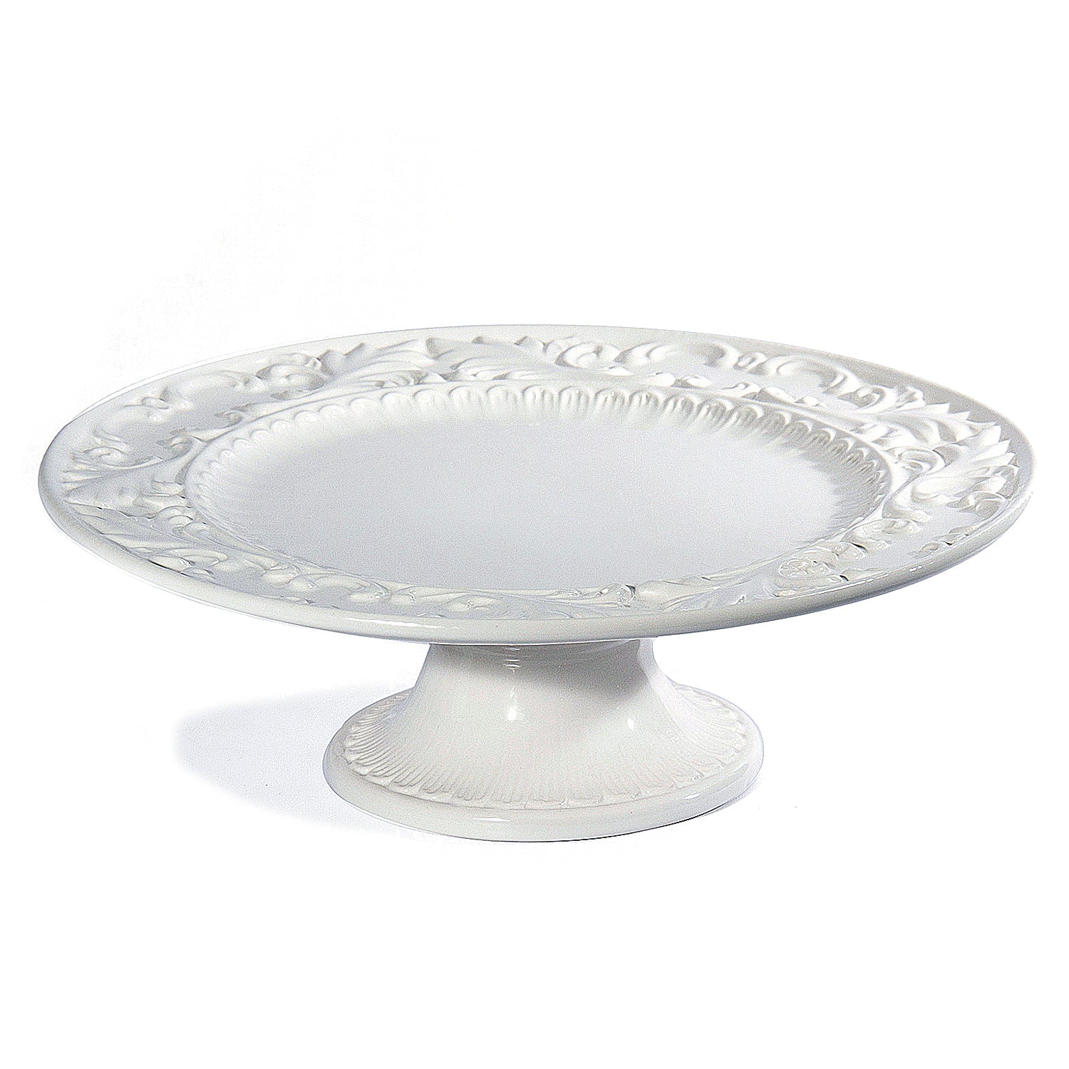 Baroque White Footed Platter, RSVP Style - RSVP Style Baroque White Footed Platter, RSVP Style - RSVP Style