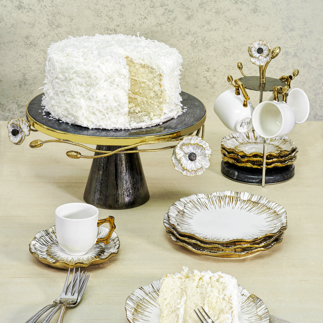 Anemone Cake Stand, MICHAEL ARAM - RSVP Style Anemone Cake Stand, MICHAEL ARAM - RSVP Style