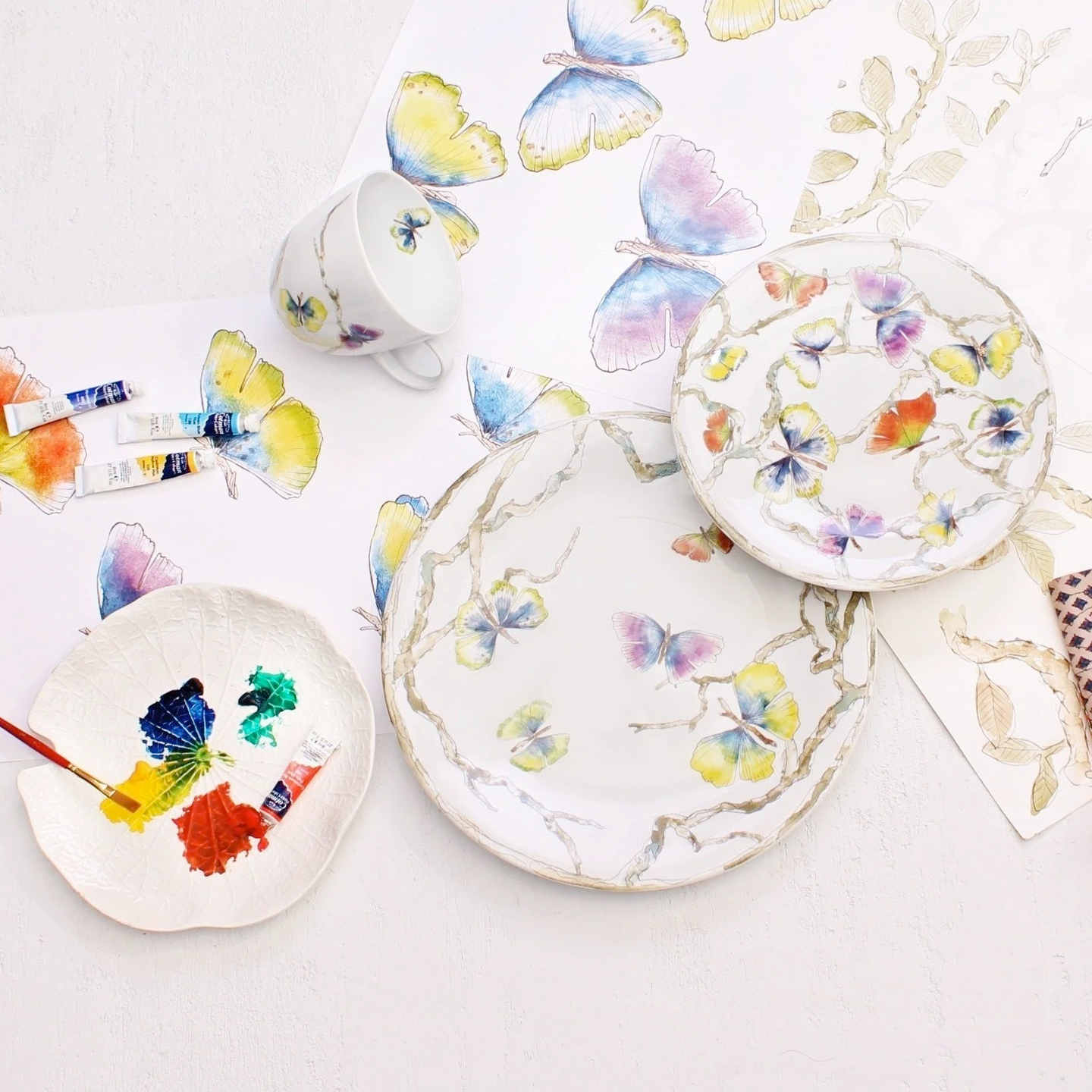 Butterfly Ginkgo Mug, Michael Aram - RSVP Style Butterfly Ginkgo Mug, Michael Aram - RSVP Style