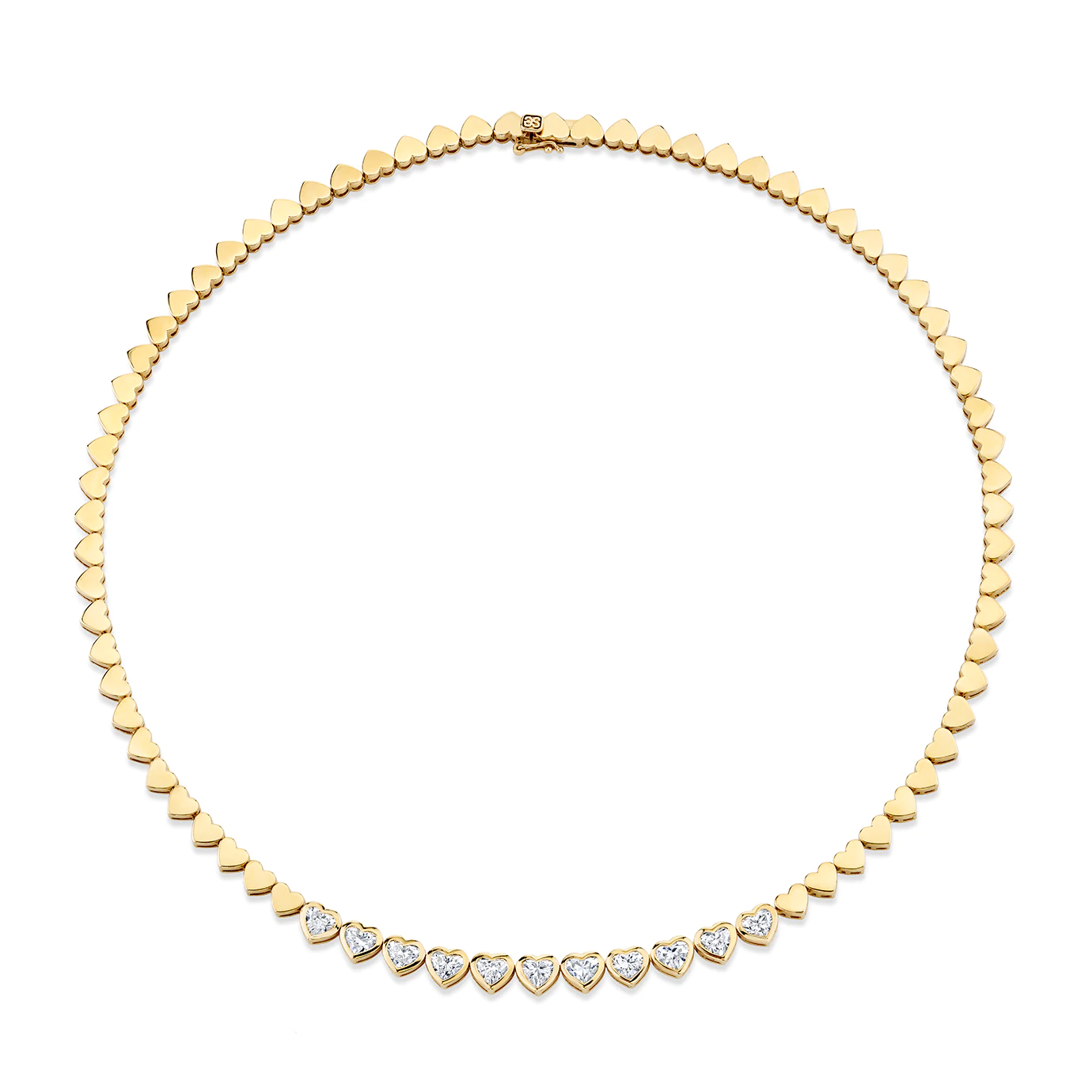 Gold & Heart Diamond Eternity Necklace, Sydney Evan - RSVP Style