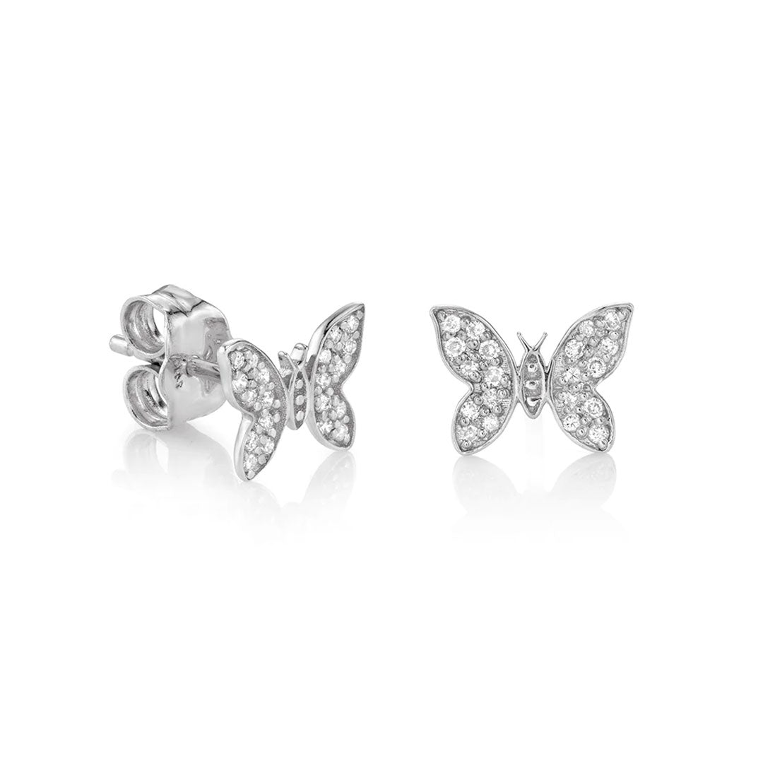 Butterfly Gold & Diamond Tiny Studs, Sydney Evan - RSVP Style