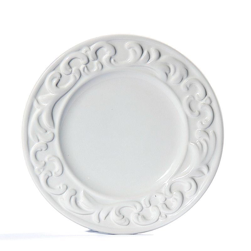Baroque White Salad Plate - RSVP Style Baroque White Salad Plate - RSVP Style