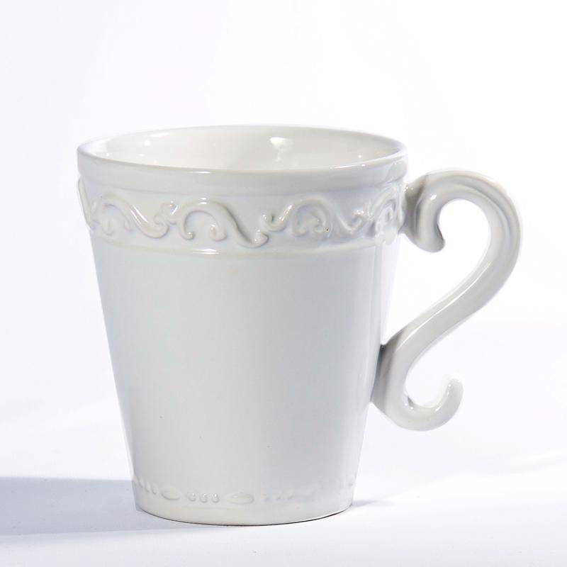 Baroque White Mug - RSVP Style Baroque White Mug - RSVP Style