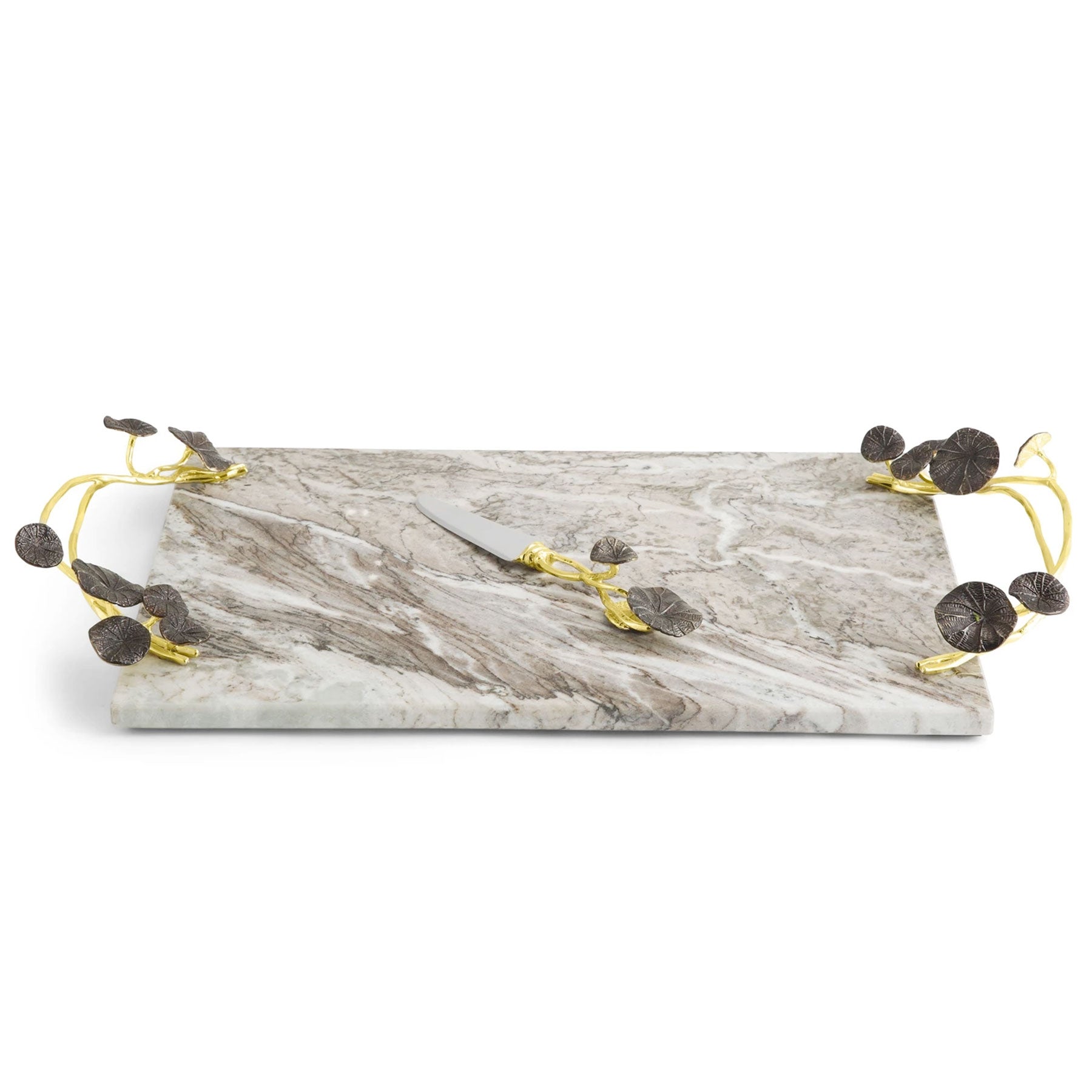 Monet's Garden Golden Sunset Large Cheese Board with Knife - RSVP Style Monet's Garden Golden Sunset Large Cheese Board with Knife - RSVP Style