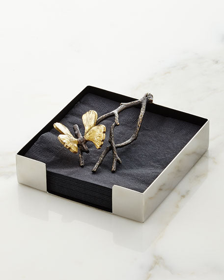 Butterfly Ginkgo Cocktail Napkin Holder - RSVP Style Butterfly Ginkgo Cocktail Napkin Holder - RSVP Style