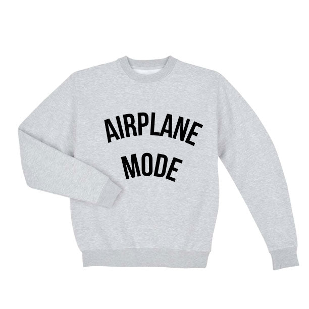 Airplane Mode Unisex Crew Neck Sweatshirt small Heather Gray