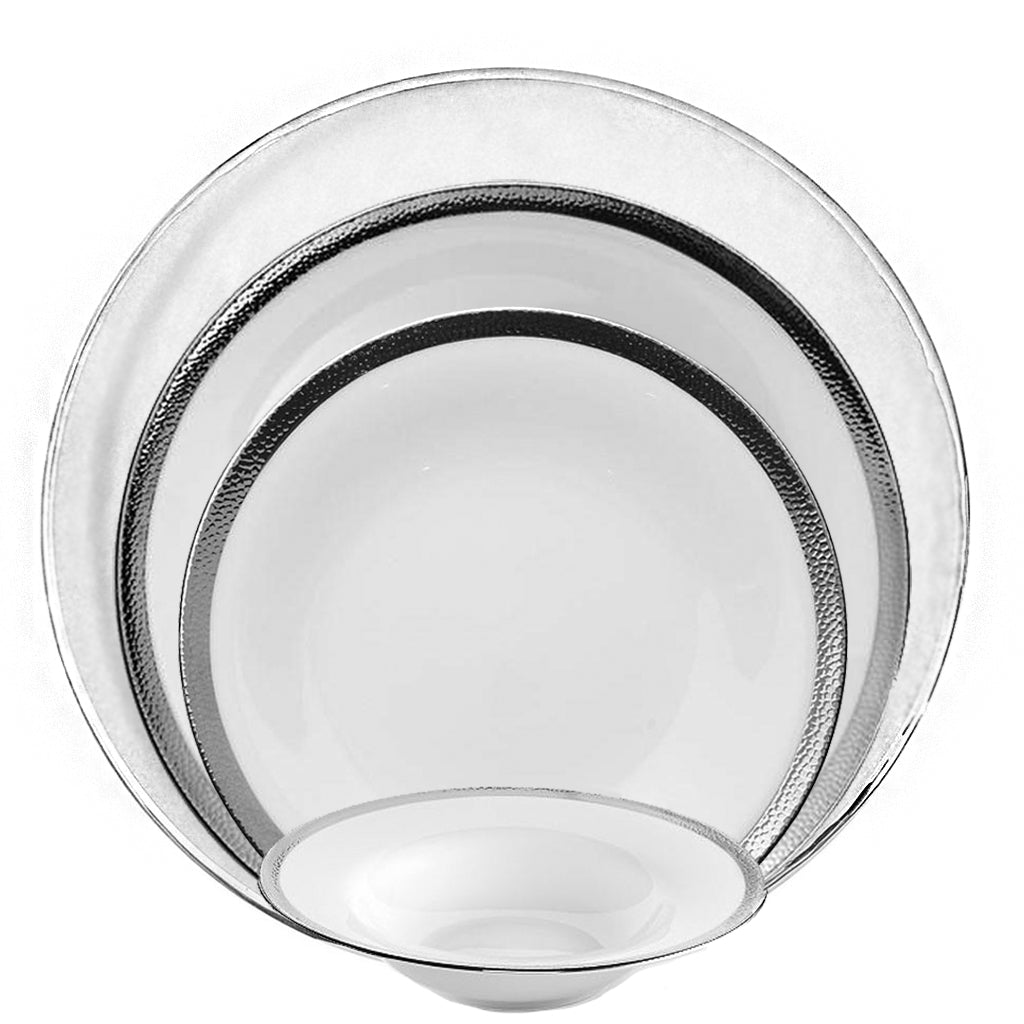 Custom 4 Piece Silversmith w/ Glass Charger Place Setting - RSVP Style Custom 4 Piece Silversmith w/ Glass Charger Place Setting - RSVP Style