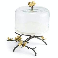 Butterfly Ginkgo Cake Stand with Dome, Michael Aram - RSVP Style Butterfly Ginkgo Cake Stand with Dome, Michael Aram - RSVP Style