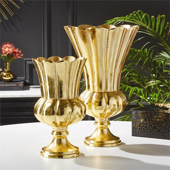 Gold Pedestal Flower Vase - RSVP Style