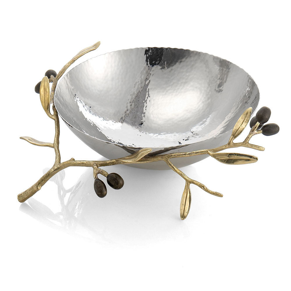 Olive Branch Gold Steel Bowl - RSVP Style Olive Branch Gold Steel Bowl - RSVP Style