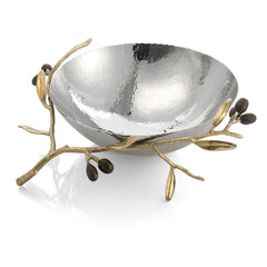 Olive Branch Gold Steel Bowl - RSVP Style Olive Branch Gold Steel Bowl - RSVP Style