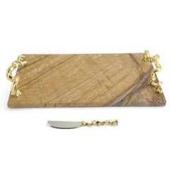 Vine Extra Large Cheese Board with Knife - RSVP Style Vine Extra Large Cheese Board with Knife - RSVP Style