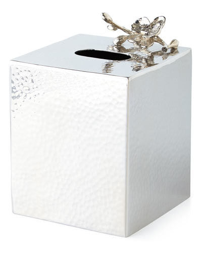 White Orchid Tissue Box Holder - RSVP Style White Orchid Tissue Box Holder - RSVP Style