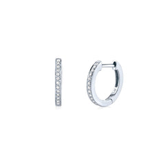 Huggie Gold & Diamond 9mm Hoops, Sydney Evan - RSVP Style