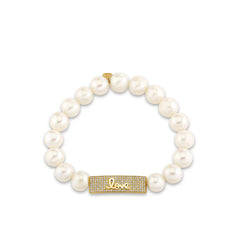 Love Script Tableau Gold, Diamond & Pearl Bracelet, Sydney Evan - RSVP Style