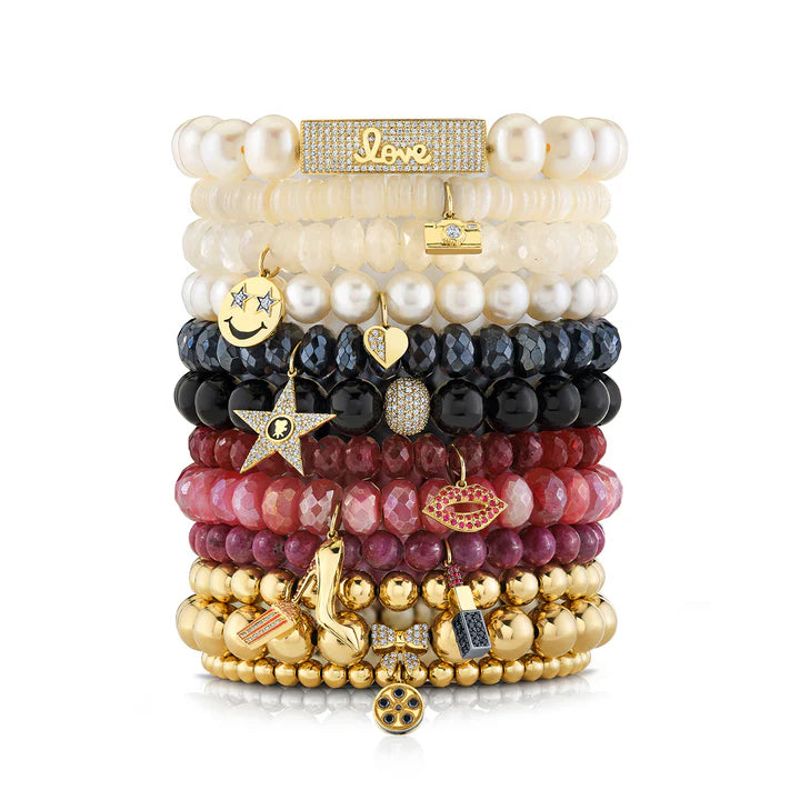 Love Script Tableau Gold, Diamond & Pearl Bracelet, Sydney Evan - RSVP Style
