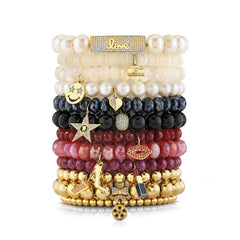 Love Script Tableau Gold, Diamond & Pearl Bracelet, Sydney Evan - RSVP Style