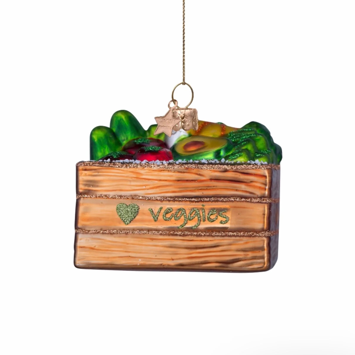 Vegetable Box Glass Ornament, VONDELS - RSVP Style