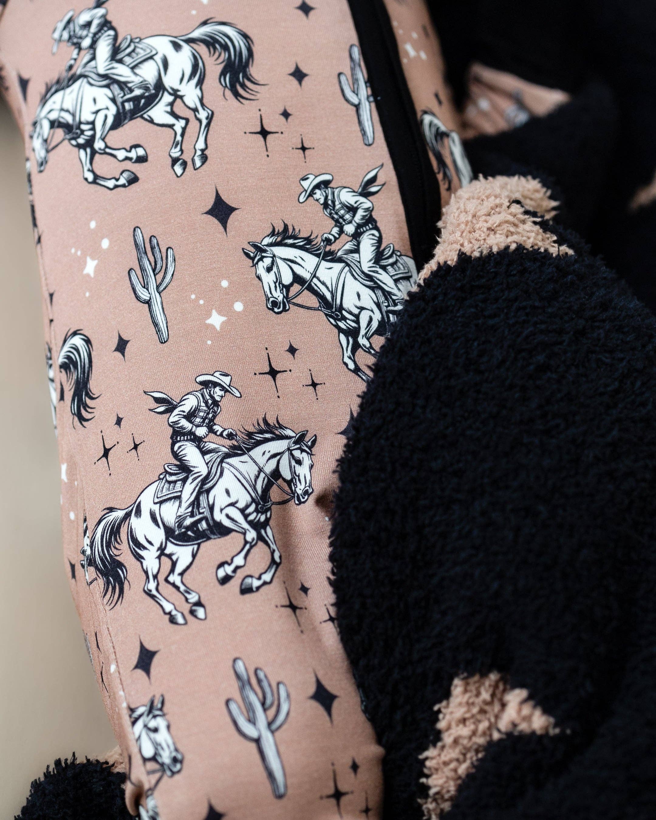 Bamboo Western Baby Zip Romper | Desert Cowboy, Lucky Panda Kids - RSVP Style