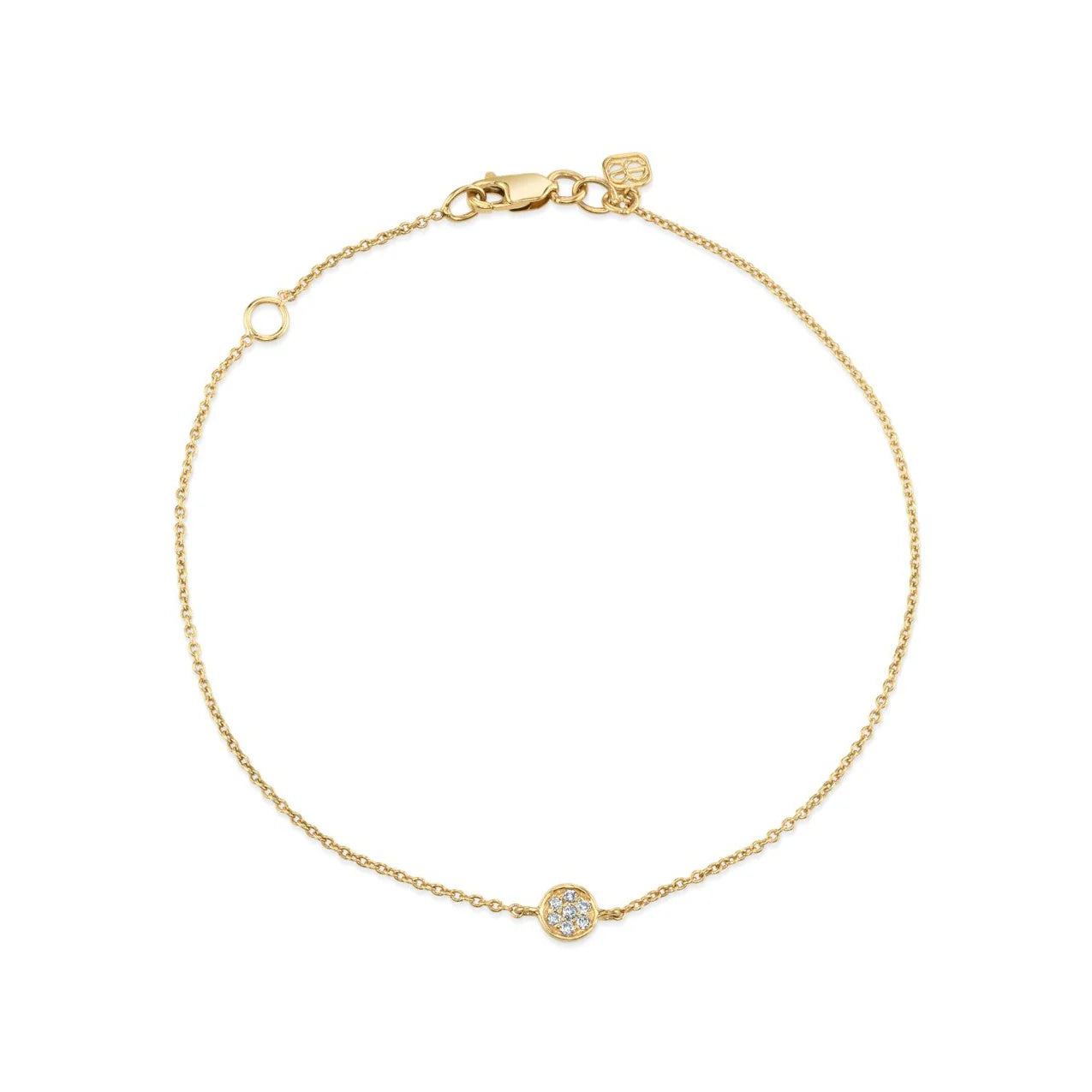 Tiny Disc Gold & Diamond Chain Bracelet, Sydney Evan - RSVP Style