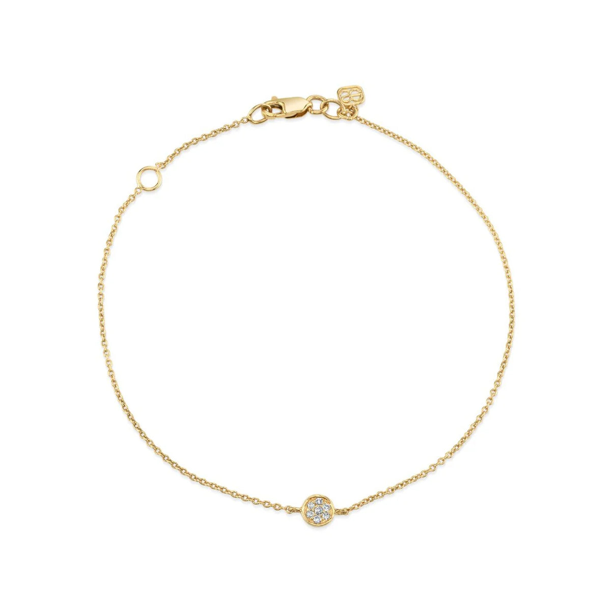 Tiny Disc Gold & Diamond Chain Bracelet, Sydney Evan - RSVP Style