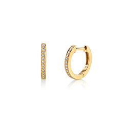 Huggie Gold & Diamond 9mm Hoops, Sydney Evan - RSVP Style