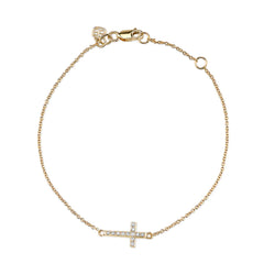 Cross Gold & Diamond Chain Bracelet, Sydney Evan - RSVP Style