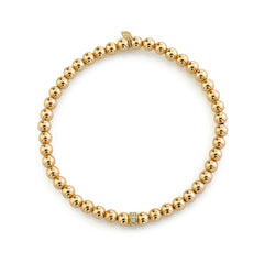 Gold & Diamond Rondelle Gold Bead Bracelet, Sydney Evan - RSVP Style
