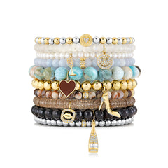 Tiny Daisy Gold & Diamond Rondelle Aquamarine Bracelet, Sydney Evan - RSVP Style