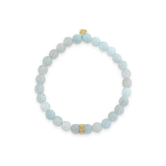 Tiny Daisy Gold & Diamond Rondelle Aquamarine Bracelet, Sydney Evan - RSVP Style