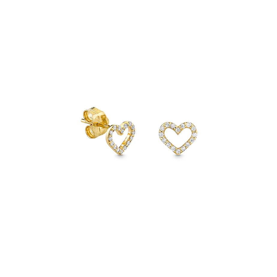 Heart Gold & Diamond Studs, Sydney Evan - RSVP Style