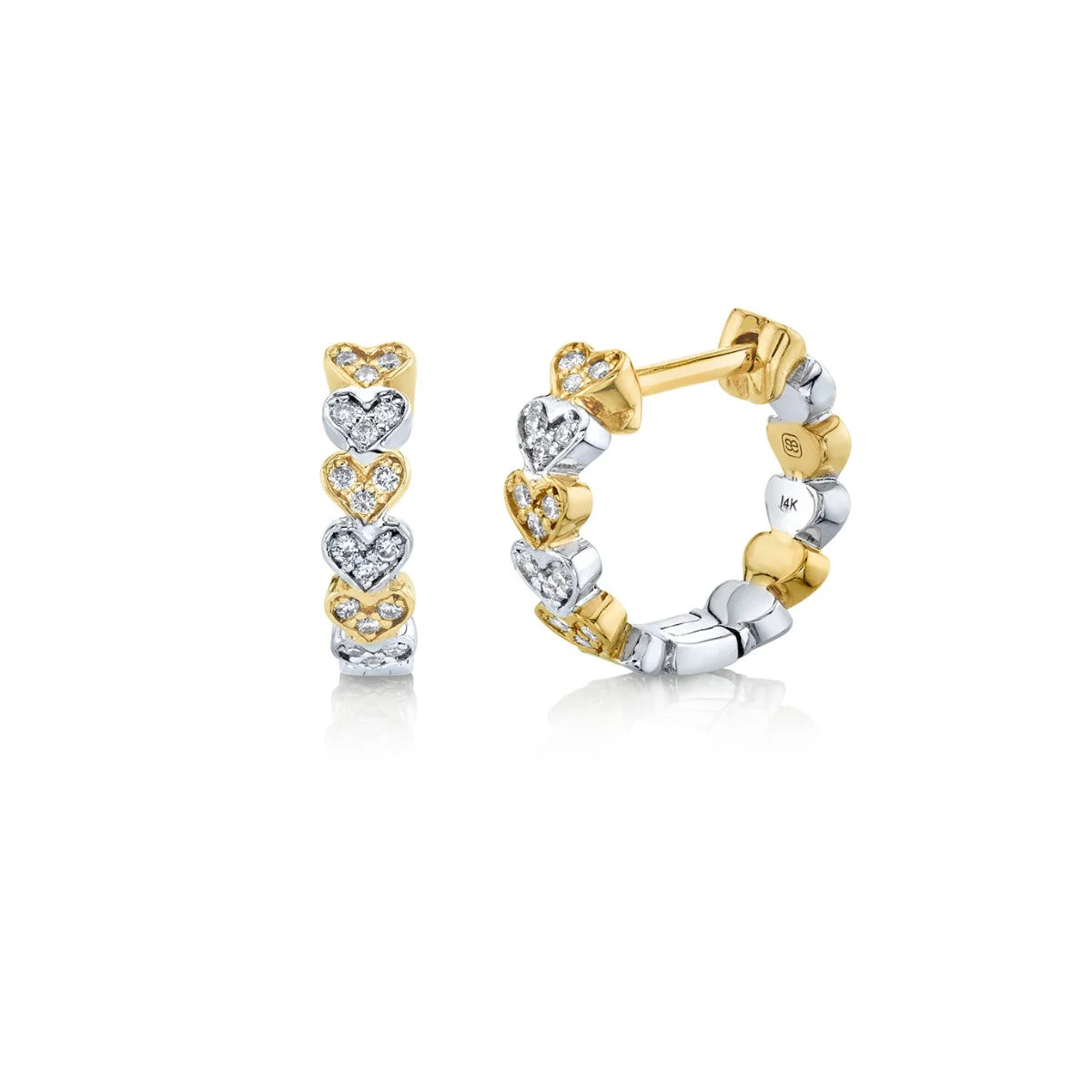 Eternity Hearts Gold & Diamond Hoops, Sydney Evan - RSVP Style