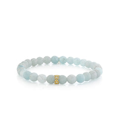 Tiny Daisy Gold & Diamond Rondelle Aquamarine Bracelet, Sydney Evan - RSVP Style