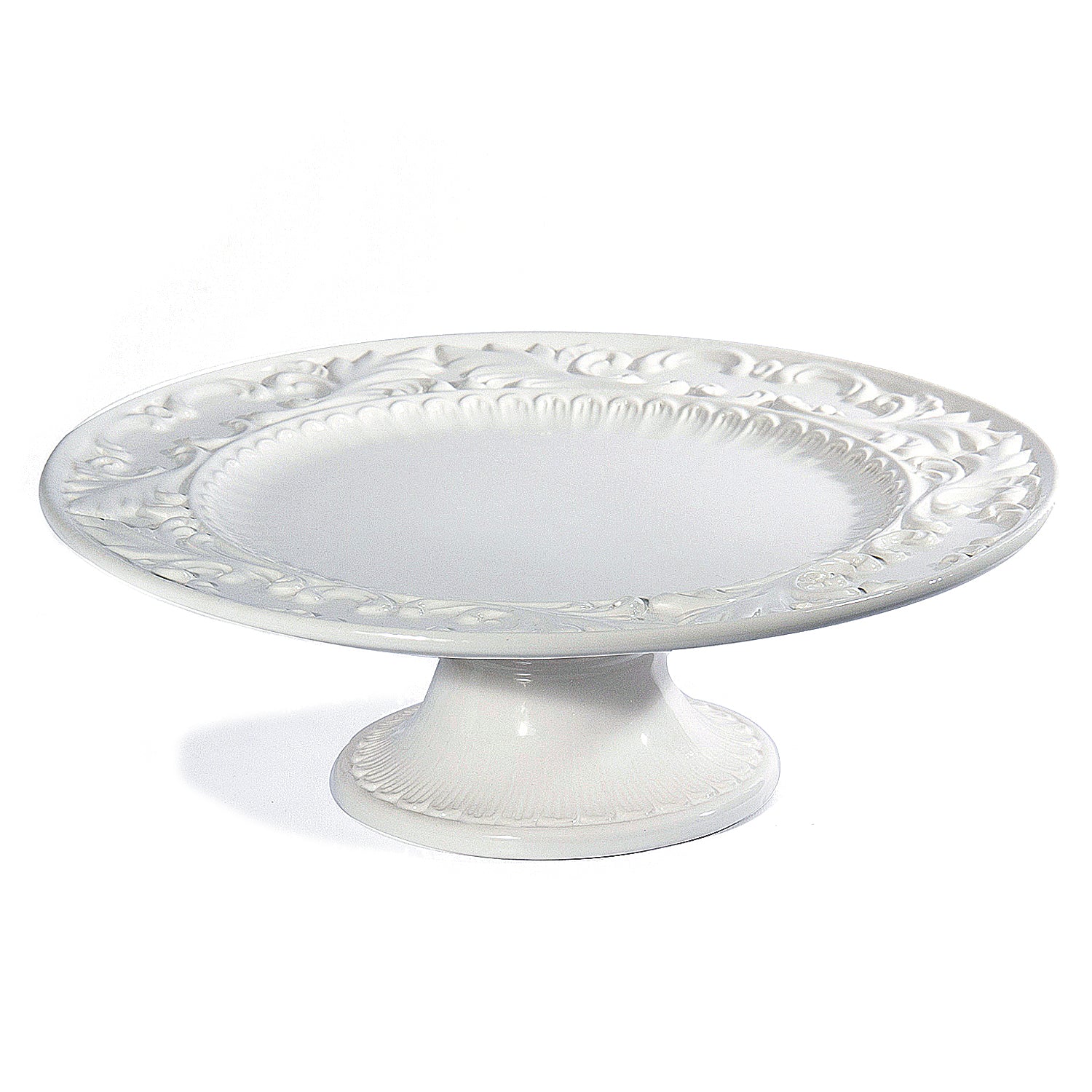 Baroque White Footed Platter, RSVP Style - RSVP Style