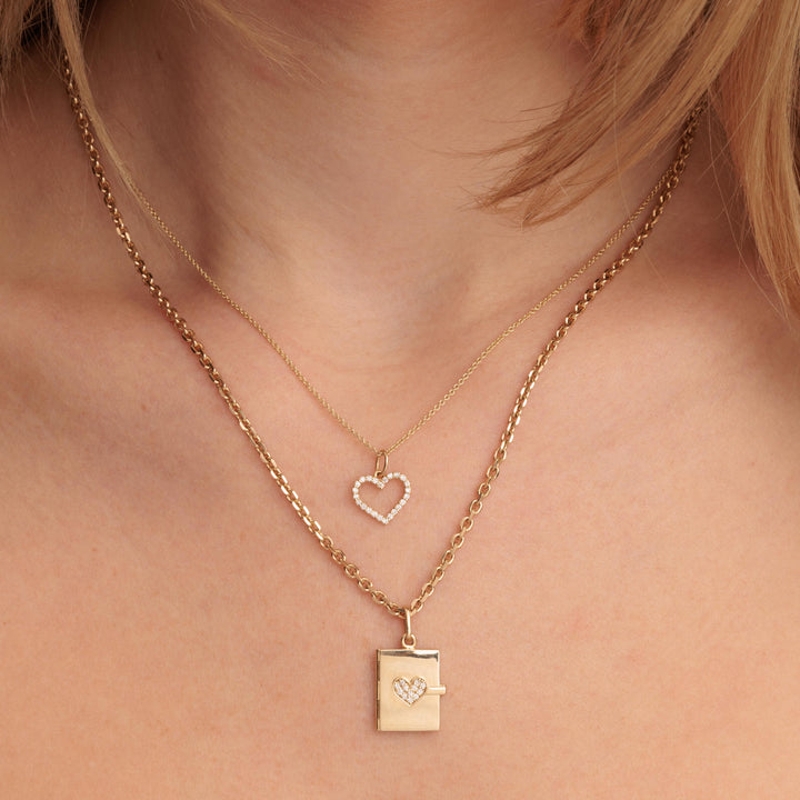 Gold & Diamond Heart Locket Charm, Sydney Evan - RSVP Style