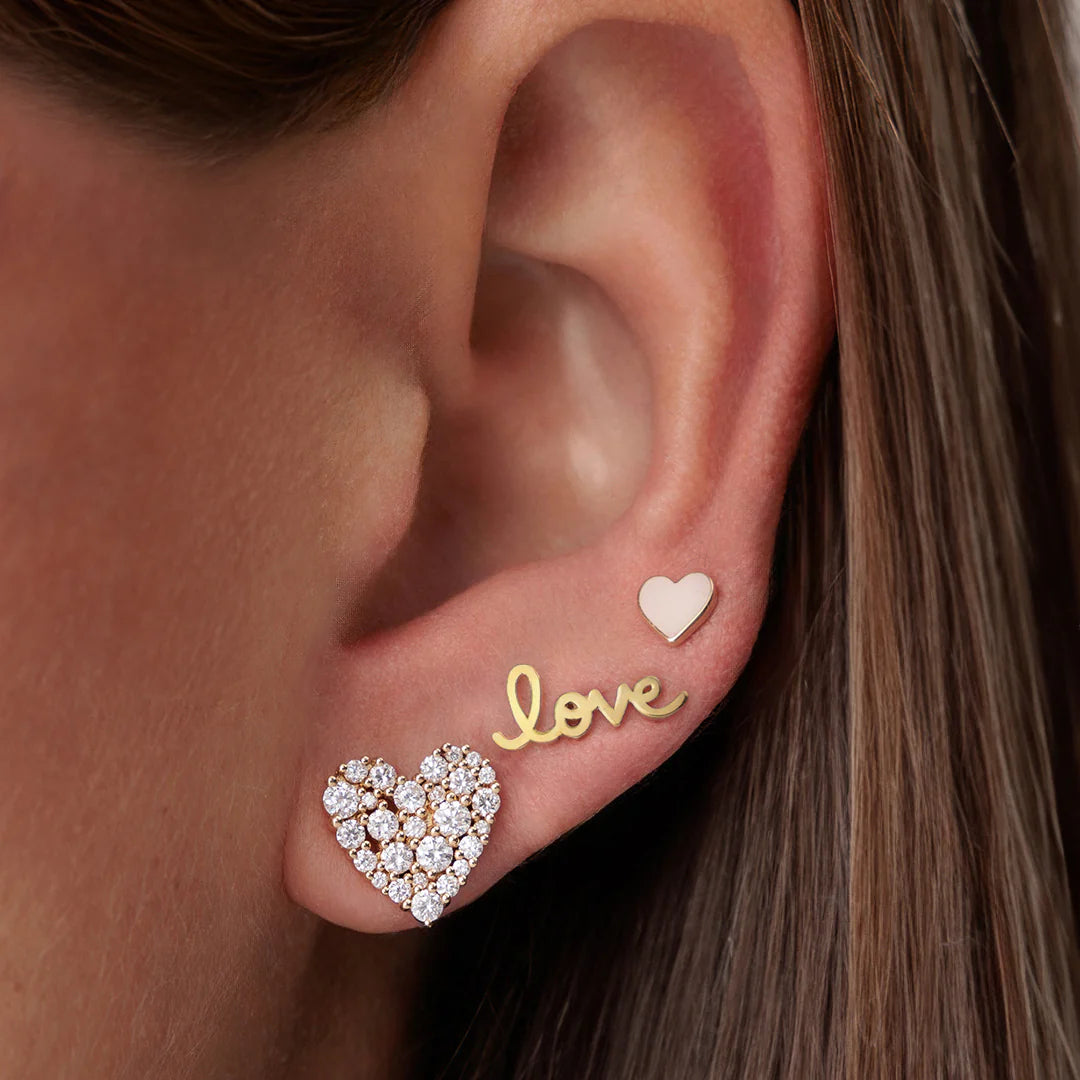 Love Script Gold Studs, Sydney Evan - RSVP Style