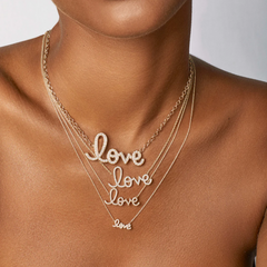 Love Script Gold & Diamond Necklace—Supersize, Sydney Evan - RSVP Style
