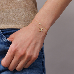 Tiny Disc Gold & Diamond Chain Bracelet, Sydney Evan - RSVP Style