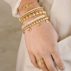 Gold & Diamond Rondelle Gold Bead Bracelet, Sydney Evan - RSVP Style