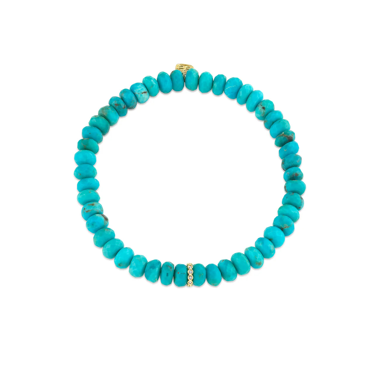 Gold & Diamond Rondelle Turquoise Bracelet, Sydney Evan - RSVP Style