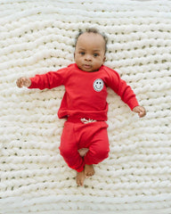 Smiley Red Lounge Set, Lucky Panda Kids - RSVP Style
