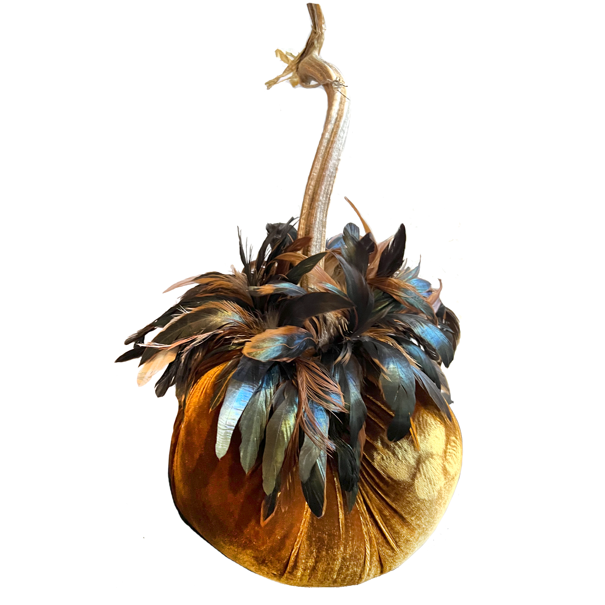 Bronze Feathered Velvet Pumpkin, RSVP Style - RSVP Style