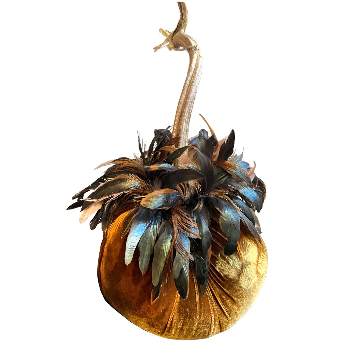 Bronze Feathered Velvet Pumpkin, RSVP Style - RSVP Style