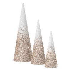 Sequins Sparkle Cone Trees — Set of 3