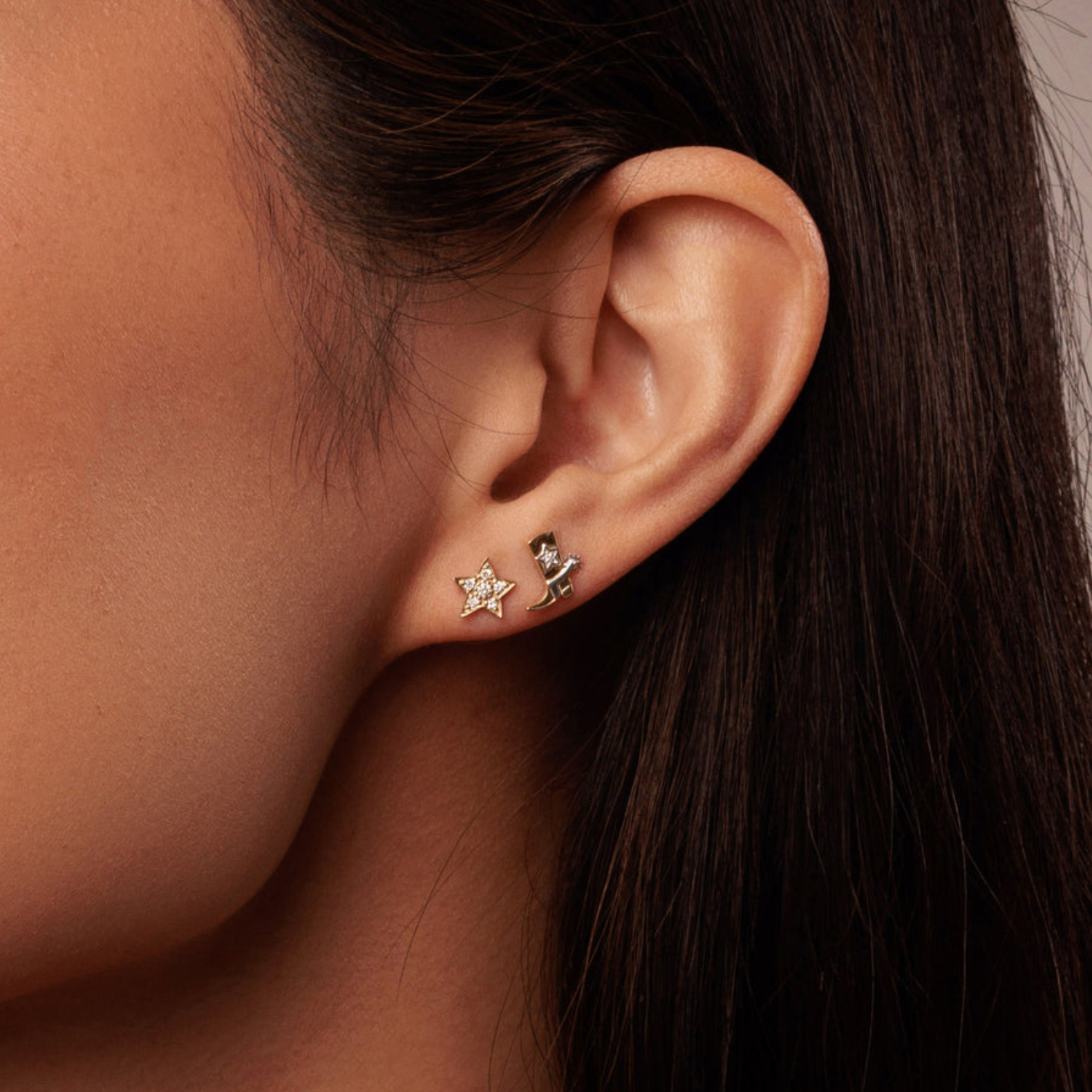 Cowboy Boot Gold & Diamond Studs, Sydney Evan - RSVP Style