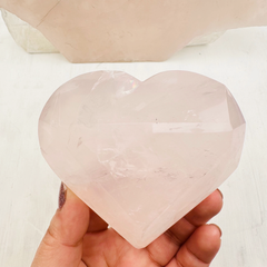 Faceted Rose Quartz Crystal Heart, FAIRE - RSVP Style