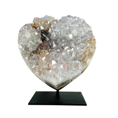 Angel Aura Amethyst Crystal Cluster Heart, FAIRE - RSVP Style