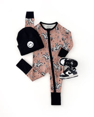 Bamboo Western Baby Zip Romper | Desert Cowboy, Lucky Panda Kids - RSVP Style