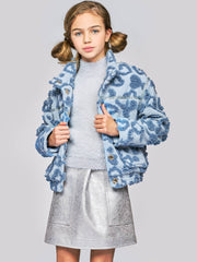 Heart Embossed Faux Sherpa Jacket, Hannah Banana - RSVP Style